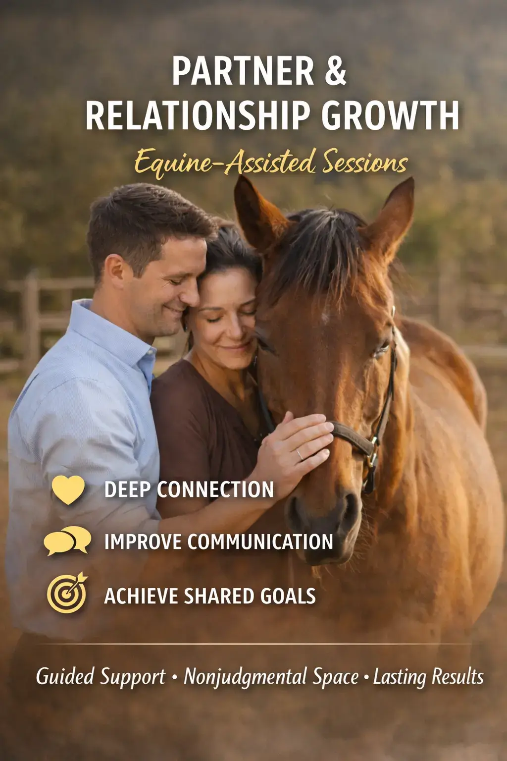 Equine experiential learning session with horses for personal growth